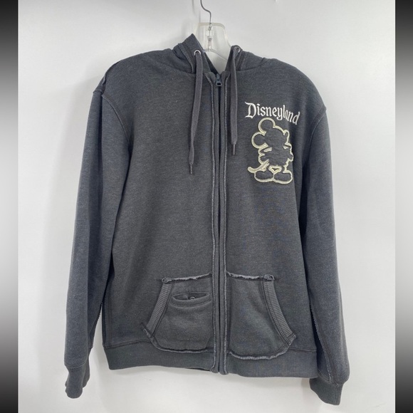 Disney Parks Hoodie Soft Fleece Sherpa Lining Mickey 55 Disneyland Adult L - Picture 1 of 6